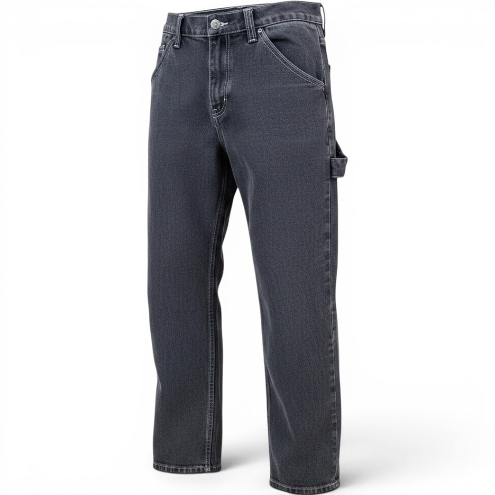 J Galt Shanghai Carpenter Jeans Mens Small Black Faded Denim Straight Leg YRB S
